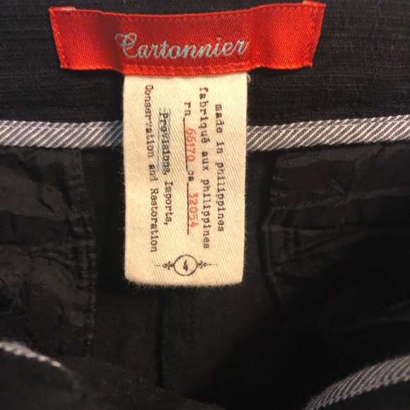 LIKE NEW Anthro Cartonnier Black Cropped Pants - Picture 7 of 8